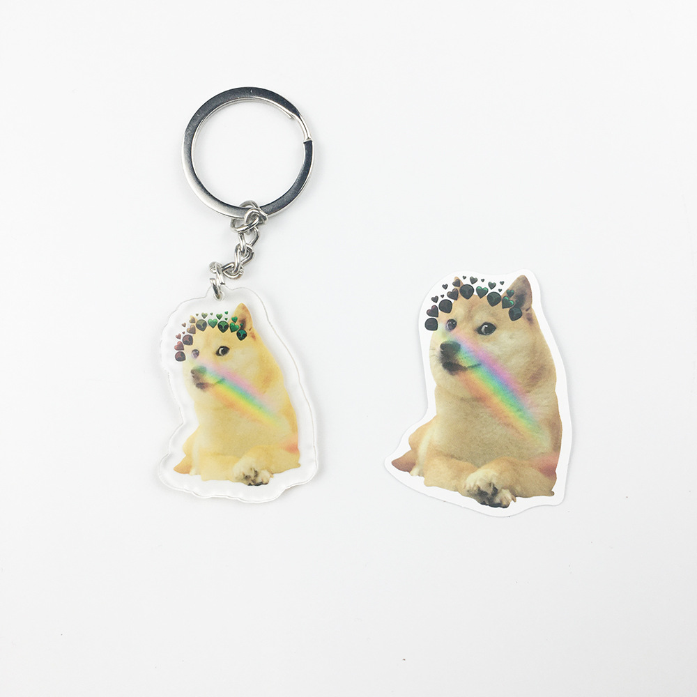 Title 5, Cartoon Cute Dog Crying Acrylic Transparent Key...