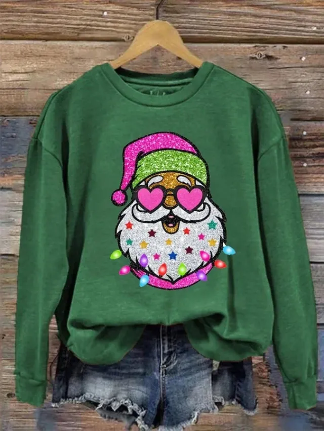Christmas Element Printed Round neck Non hoodie Sweater G7Z3913 Style M - Shop at LoveMi