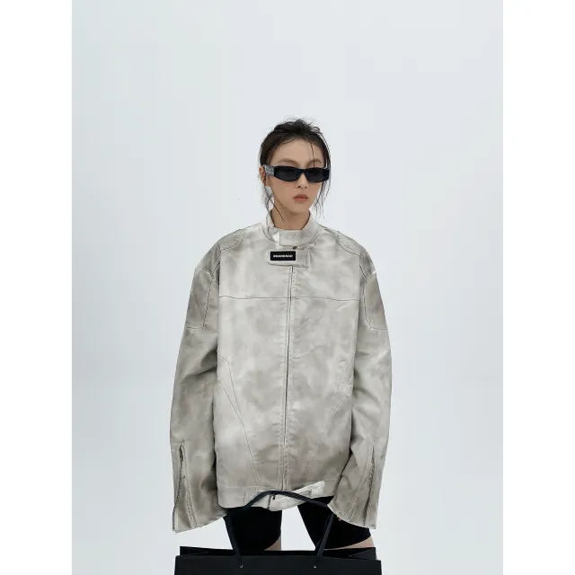 Dirty Leather Motorcycle Women's Coat White - Shop at LoveMi