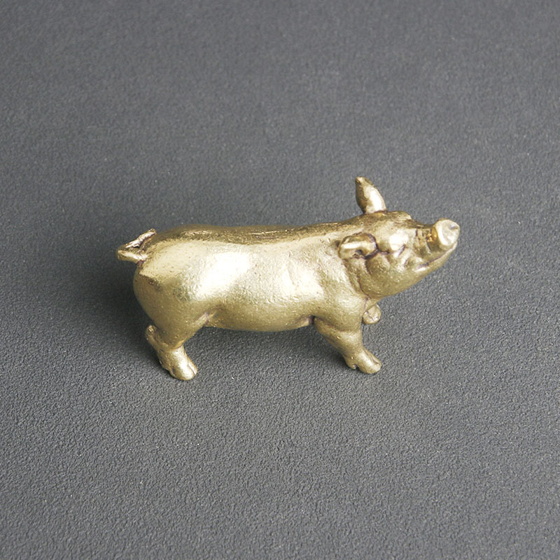 Title 6, Solid Brass Zodiac Pig Tea Pet Ornaments