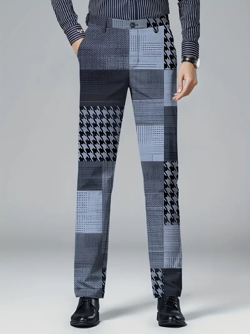 Mens Casual Slim-fit Straight-leg Dress Pants