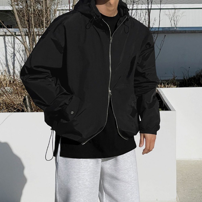 Hooded Coat Men's Autumn New Korean Style Trendy Loose-fitting Workwear Jacket