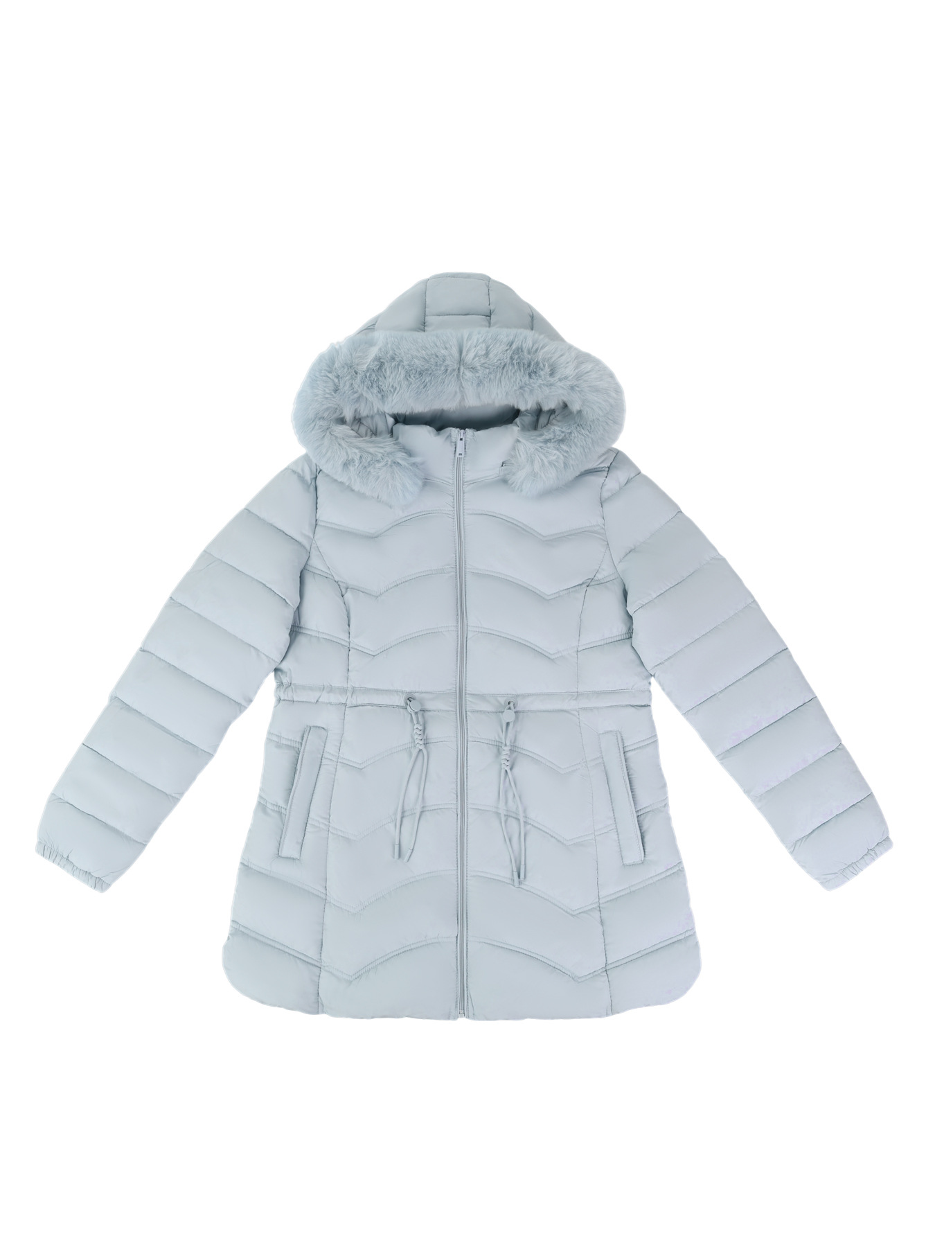 Women's Coat With Detachable Fur-trimmed Hood And A Cinched Waist For A Slimming Fit - Image 10