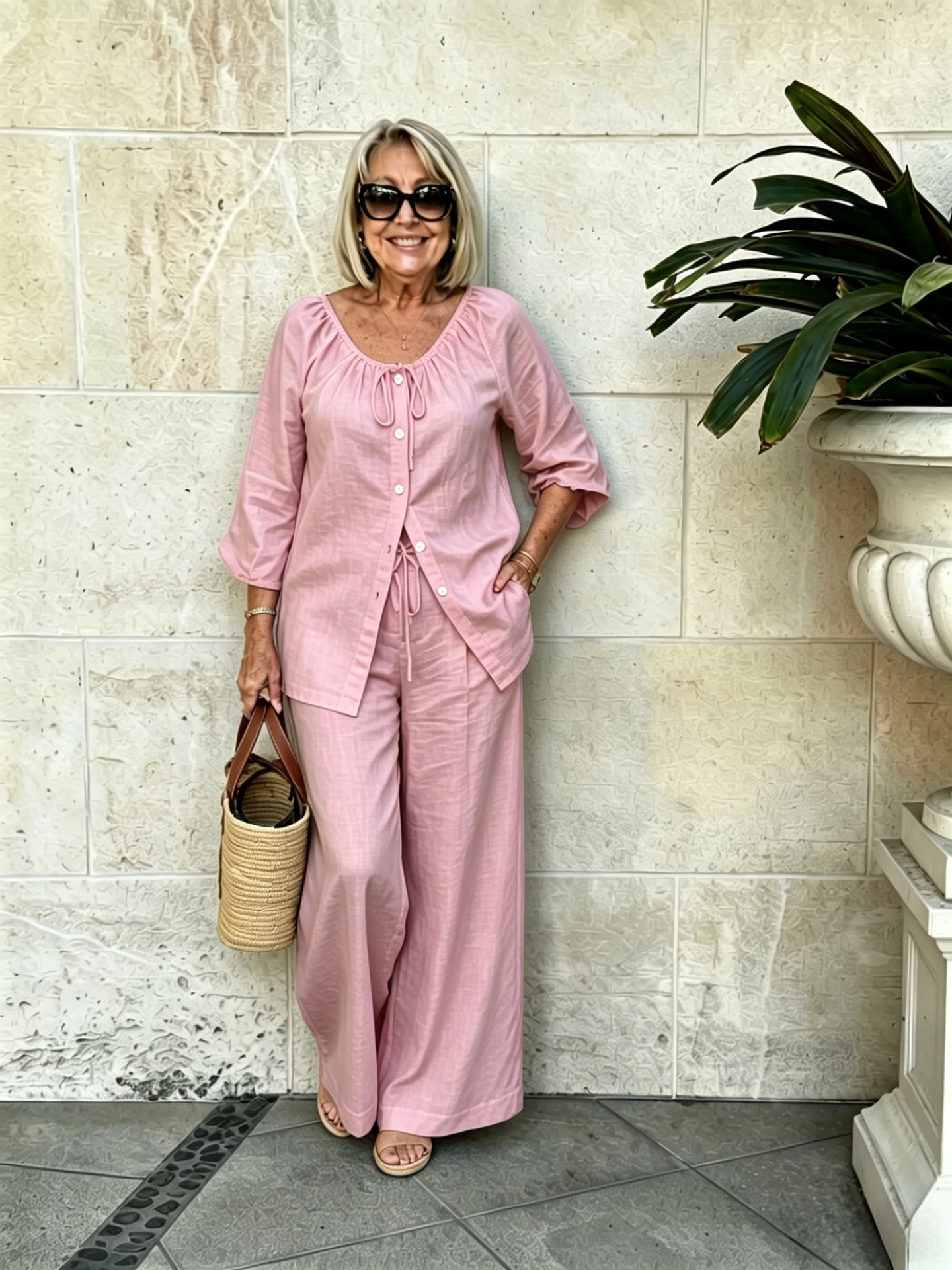 Loose-fitting Casual Top And Long Pants Two-piece Set