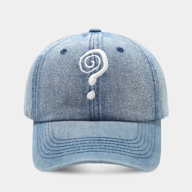 Creative Denim Question Mark Pattern Baseball Cap Smalt - Shop at LoveMi