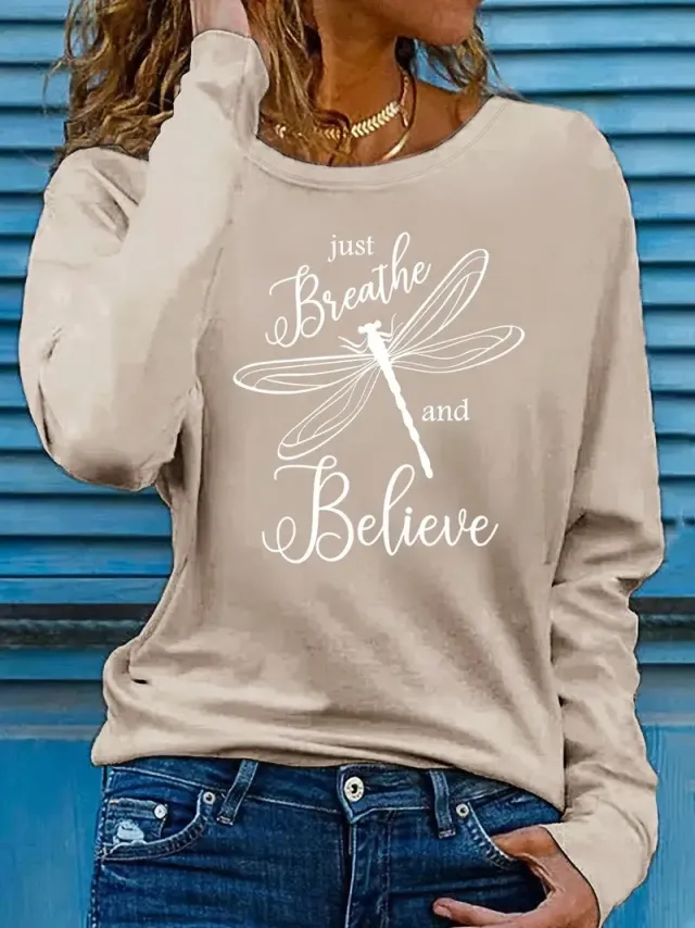 Dragonfly Long Sleeve Casual Women's Clothing 77Style 5Xl - Shop at LoveMi