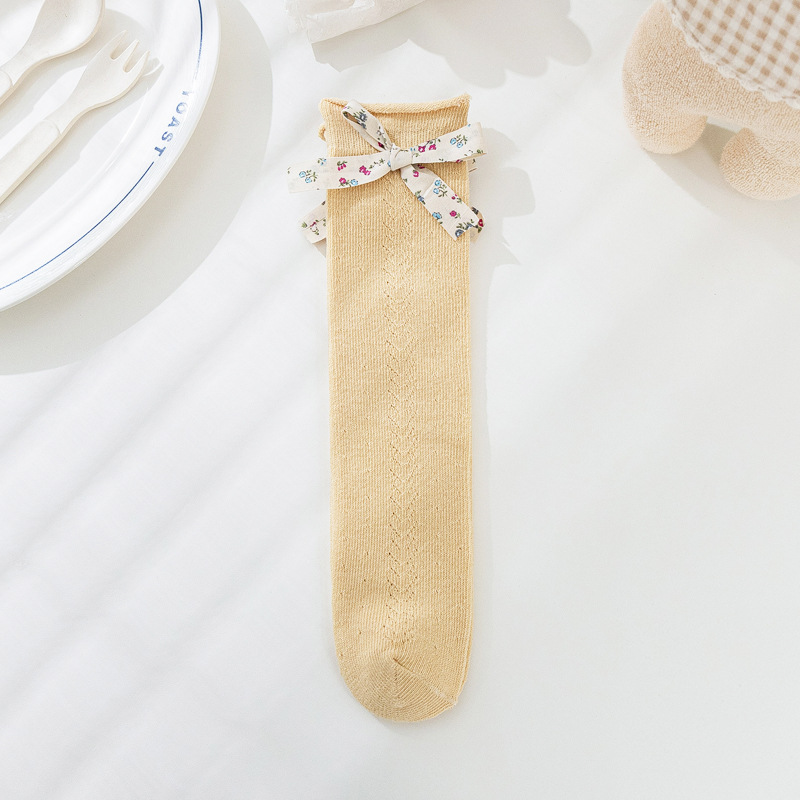 Children's Moving Circle Mesh Bow Long Tube Princess Socks - Image 8