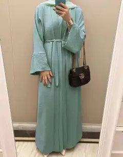 Women's Solid Color Two-piece Suit - Light Green - View 1