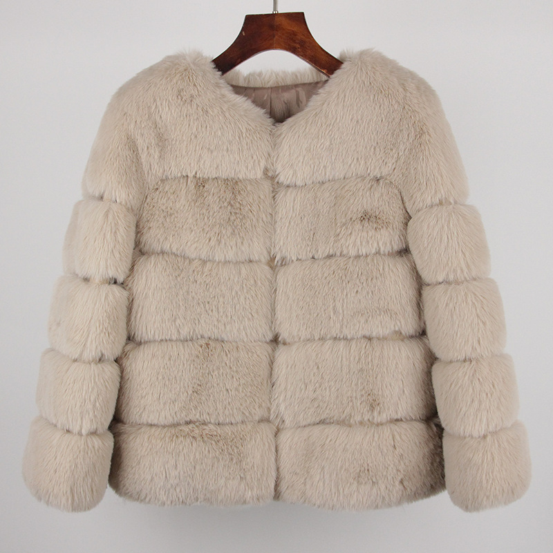 Women's Fox Faux Fur Coat Light Camel - Shop at LoveMi