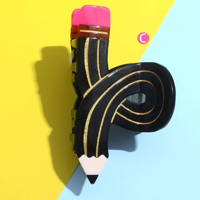Pencil Twisted Versatile Personality Shark Clip Barrettes H1061 - Shop at LoveMi