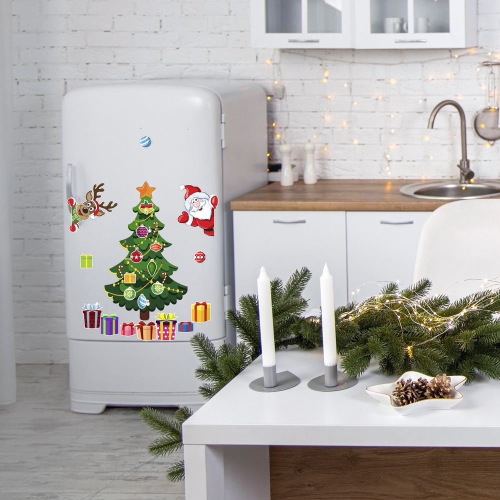 Christmas tree magnetic stickers Santa Claus magnetic holiday decoration party atmosphere