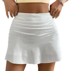New Sports Pleated Anti-exposure Female Sexy Skirt - White - View 1