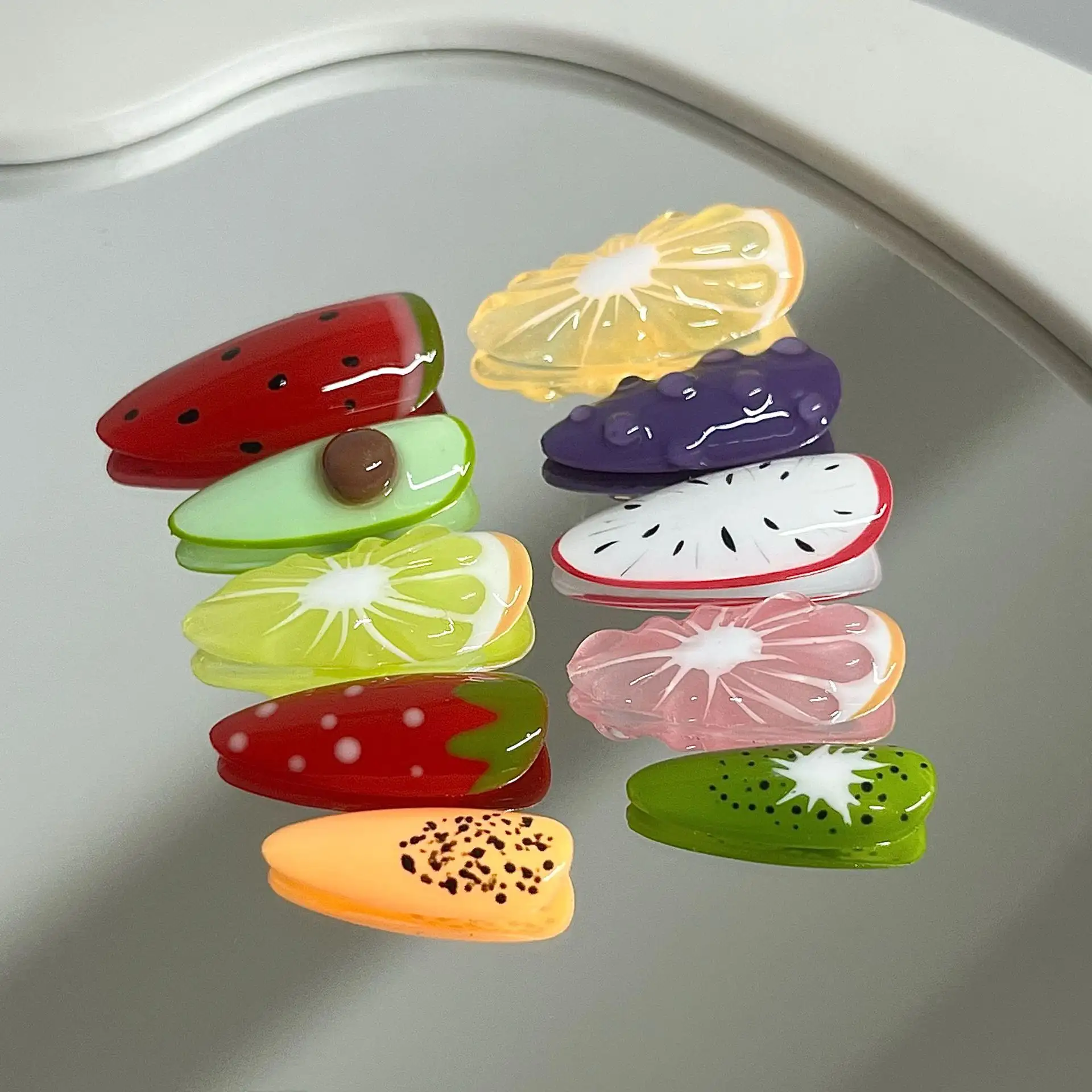 Cute Cartoon Removable Nail Stickers Featuring Lemons