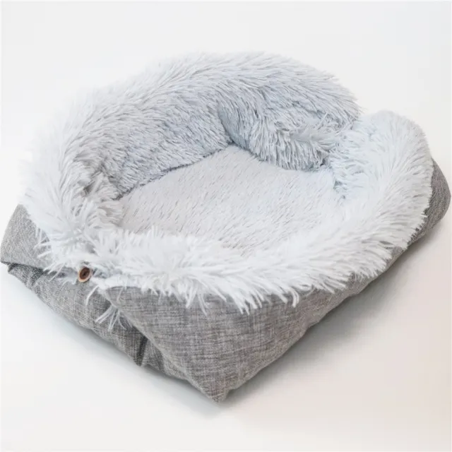 Autumn And Winter Dual use Plush Pet Bed Gray Plush - Shop at LoveMi