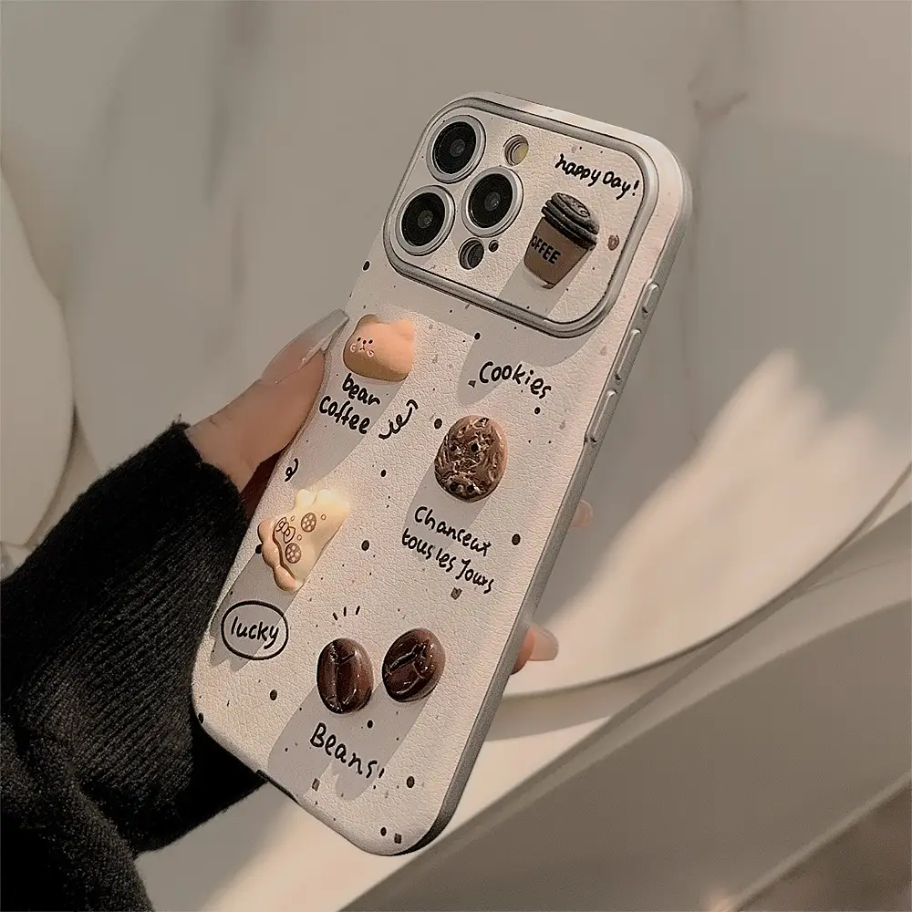 Ink-splashed 3D Coffee Bear Phone Case