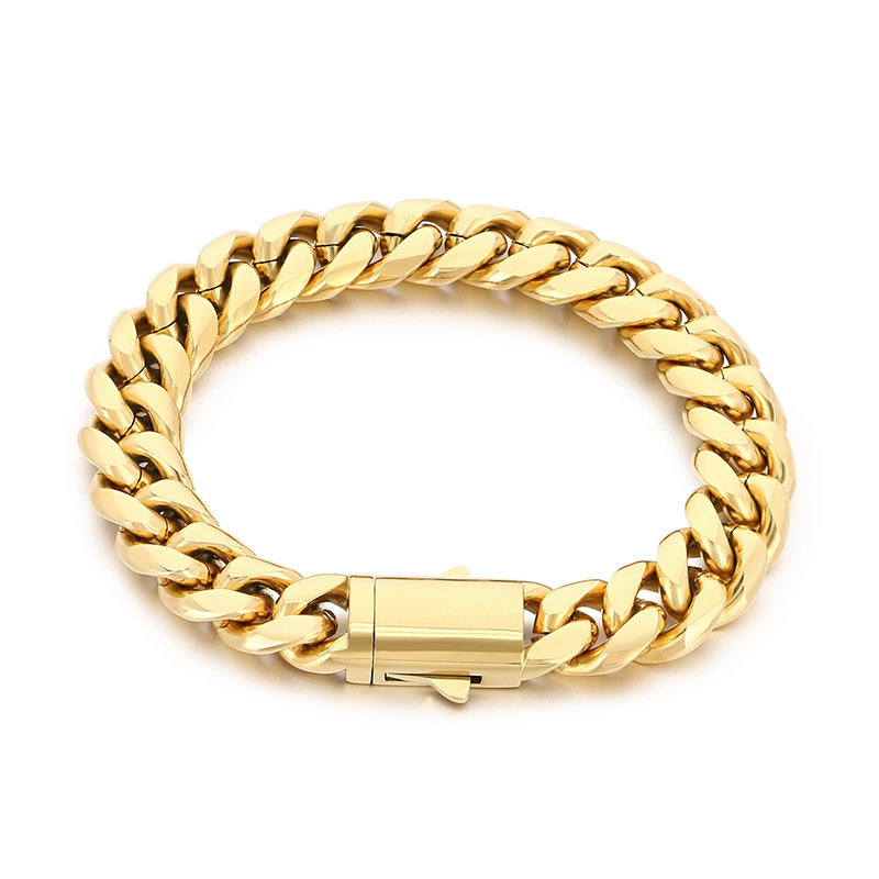 Fashionable And Minimalist Round-polished Cuban-link Bracelet For Men And Women