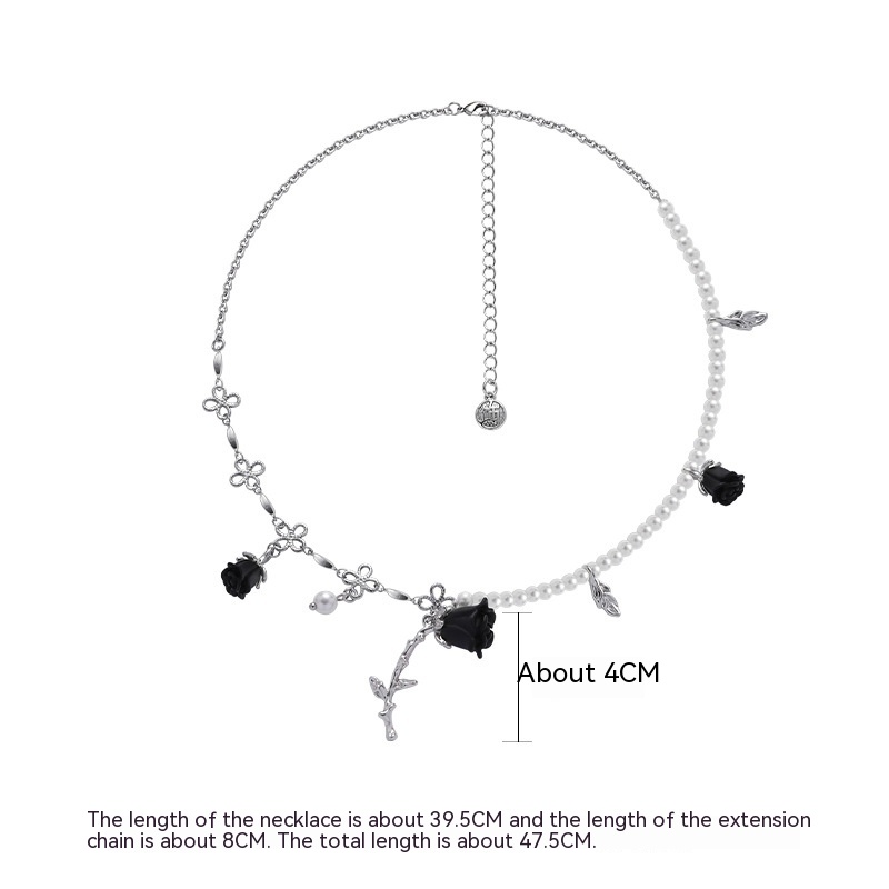 Original Butterfly Oil Dripping Rose Necklace For Women