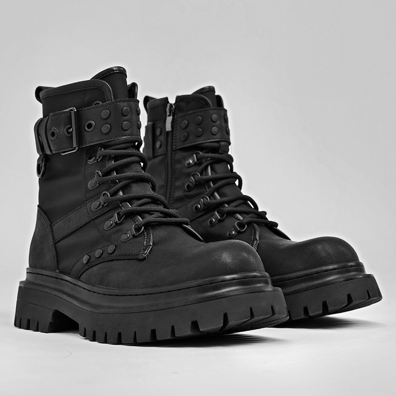 Women's Autumn Retro British-style Black Work Boots