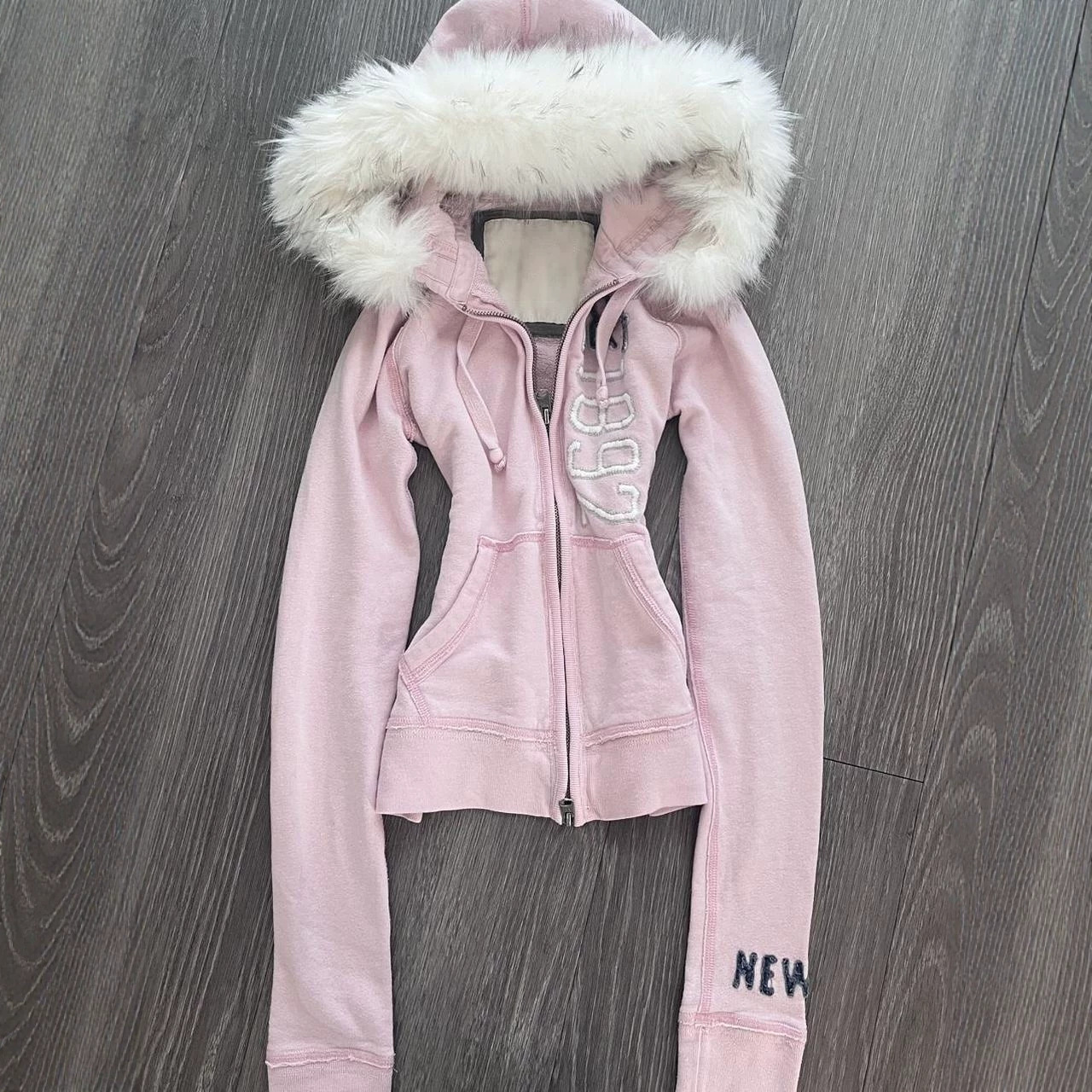 Retro-style Plush Lapel Hooded Sweatshirt Jacket