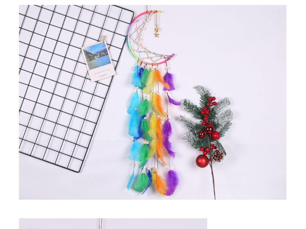 Title 5, Creative Style Ornaments Colorful Moon Feather ...