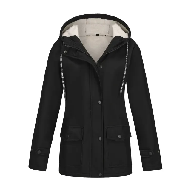 Women's Anorak Composite Fleece lined Waterproof Jacket Black - Shop at LoveMi