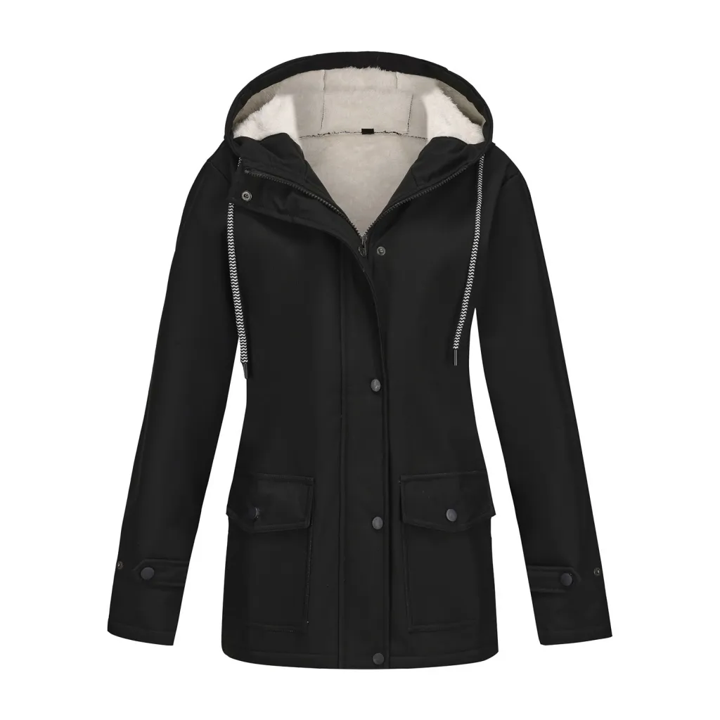 Women's Anorak Composite Fleece-lined Waterproof Jacket - Black
