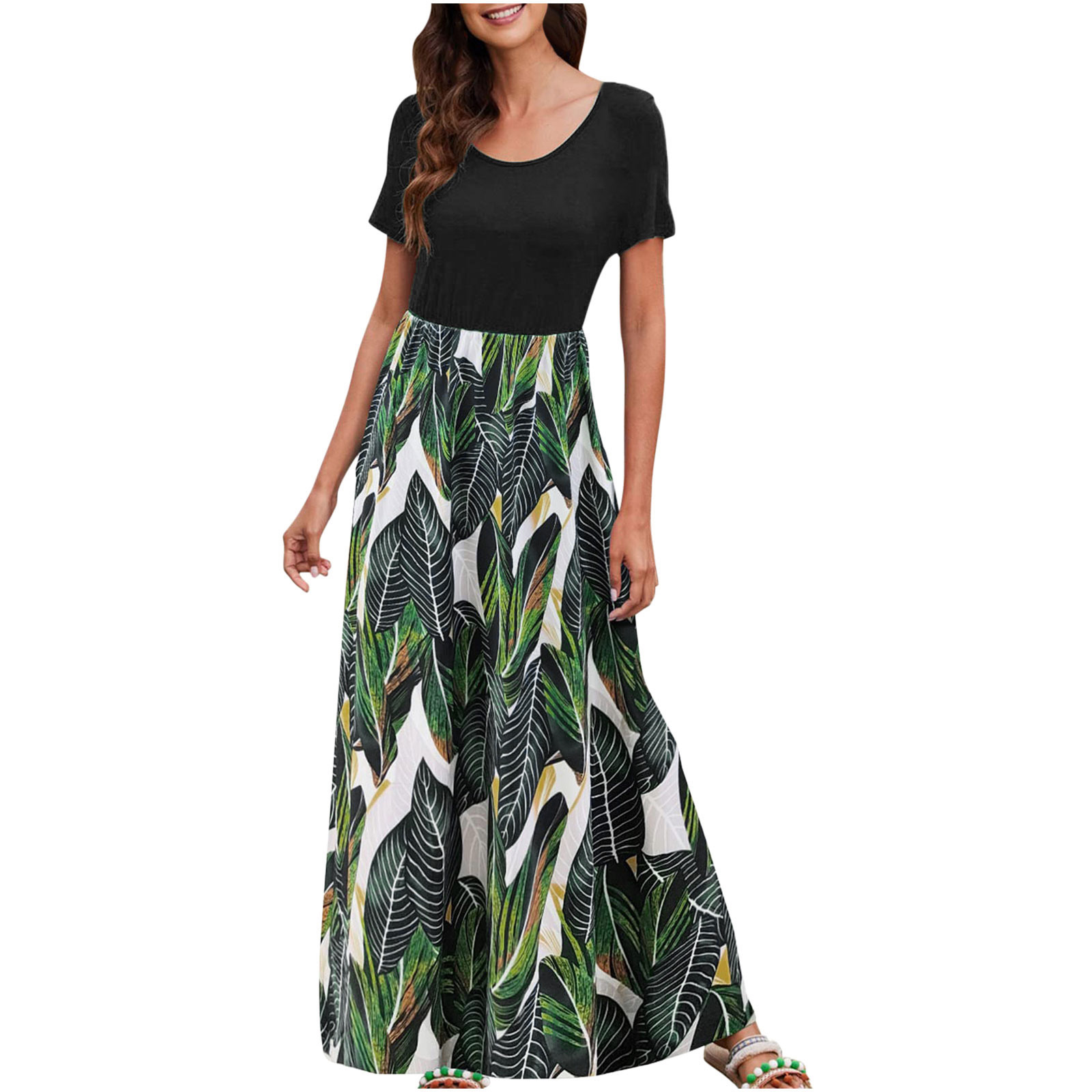 Summer Floral Print Short Sleeve Dress 2 Style - Shop at LoveMi