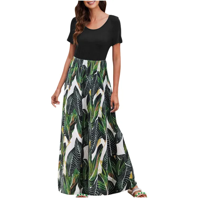 Summer Floral Print Short Sleeve Dress 2 Style - Shop at LoveMi