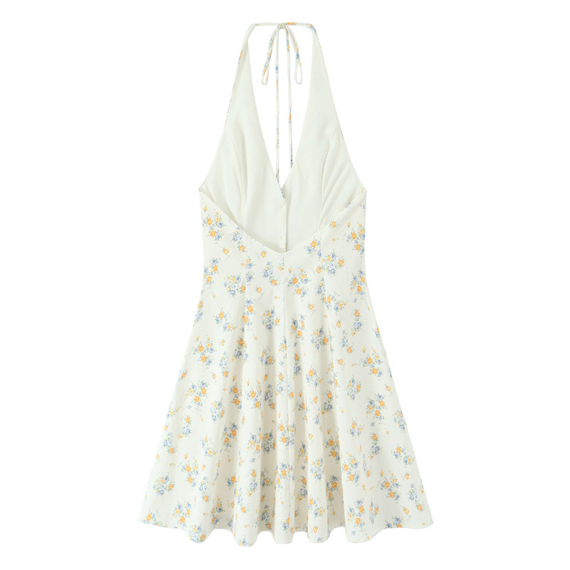 Women's Printed Hanging Collar Dress