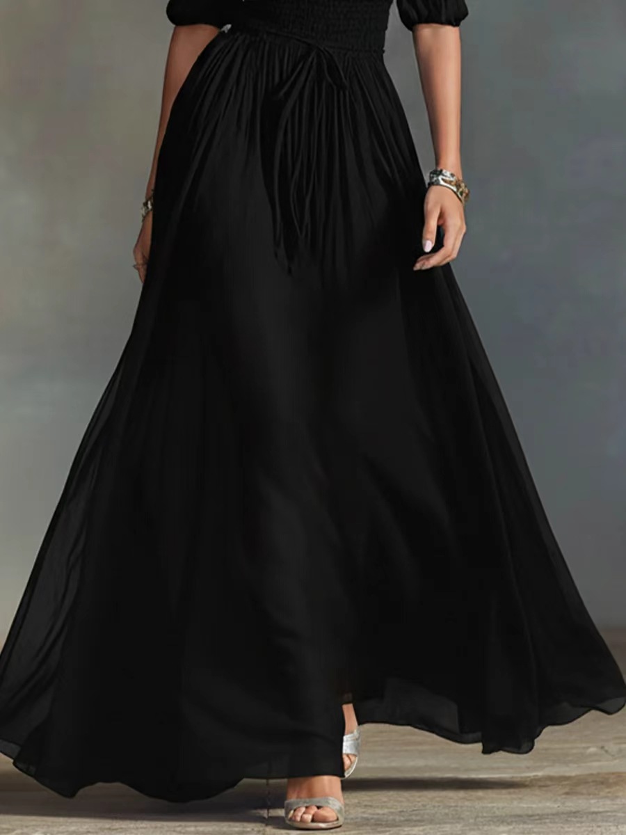 Solid-Color Halter Neck Midi Dress – back view showing halter tie detail