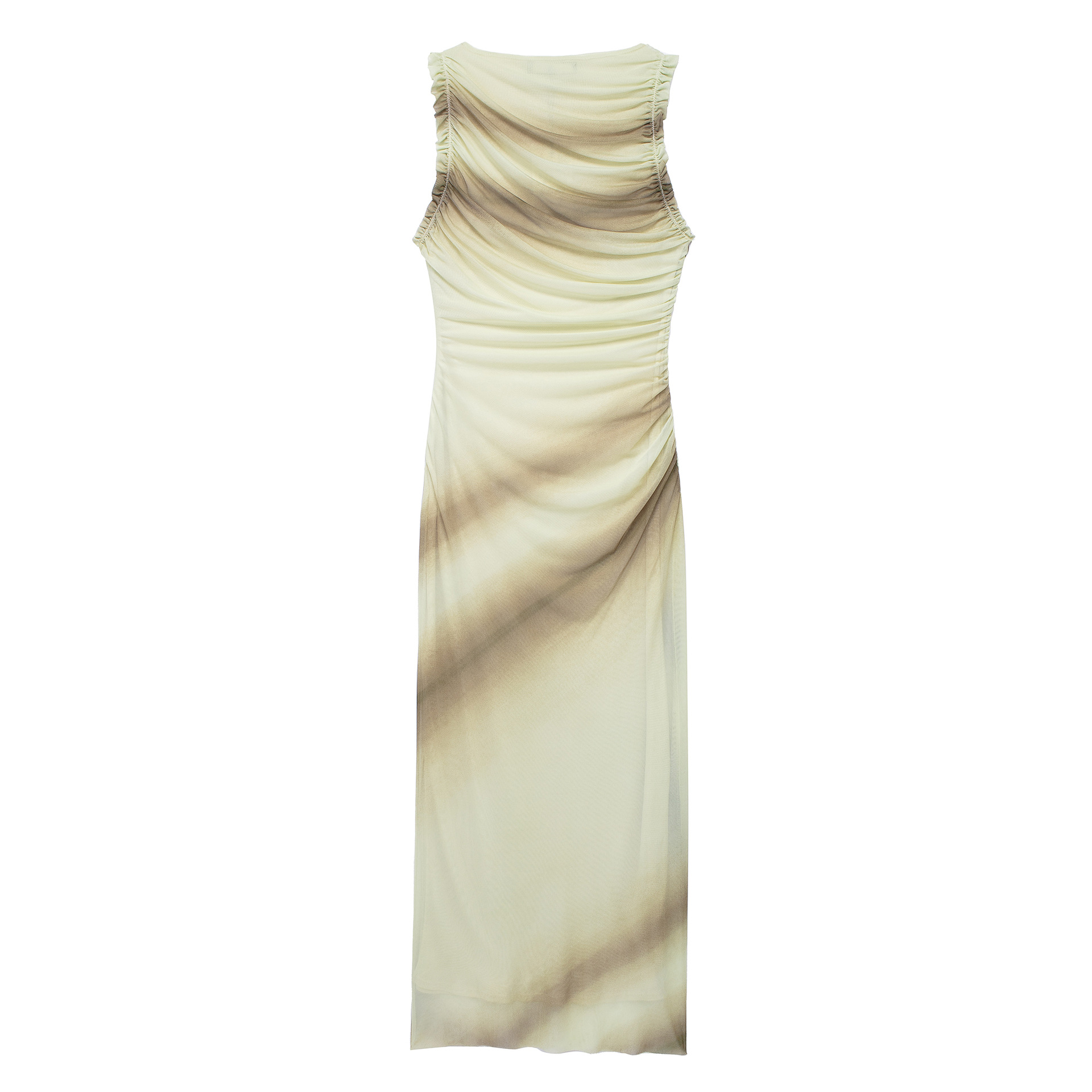 Laminated Decoration Silk Net Printing Dress