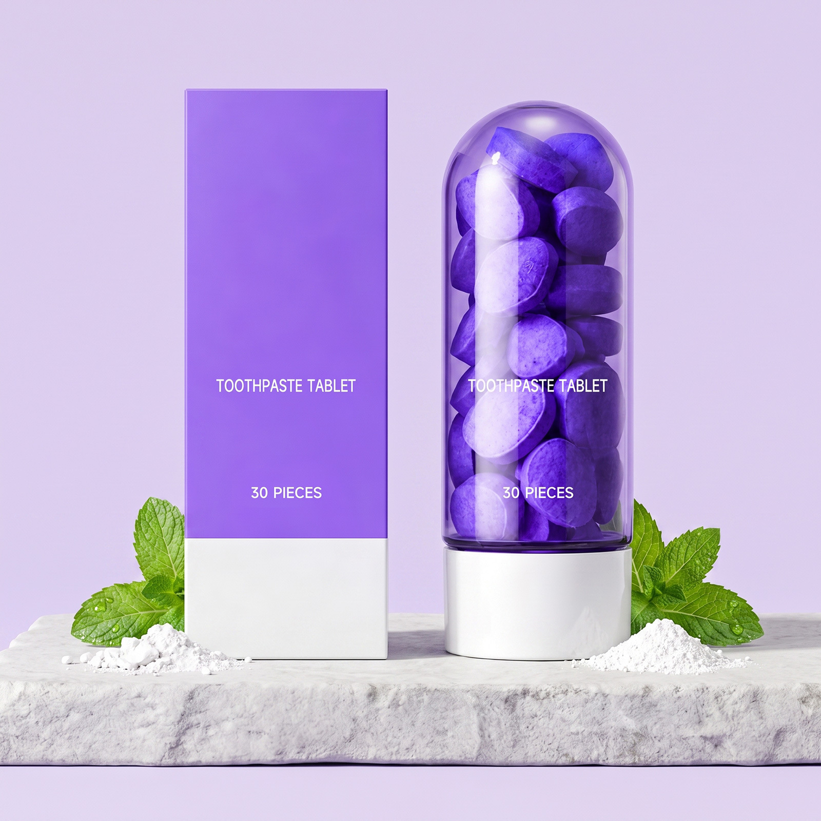 Purple Toothpaste Tablet