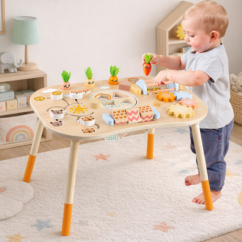 6-in-1 Multi-functional Game Table Wooden Pull The Radish Game — foto 2