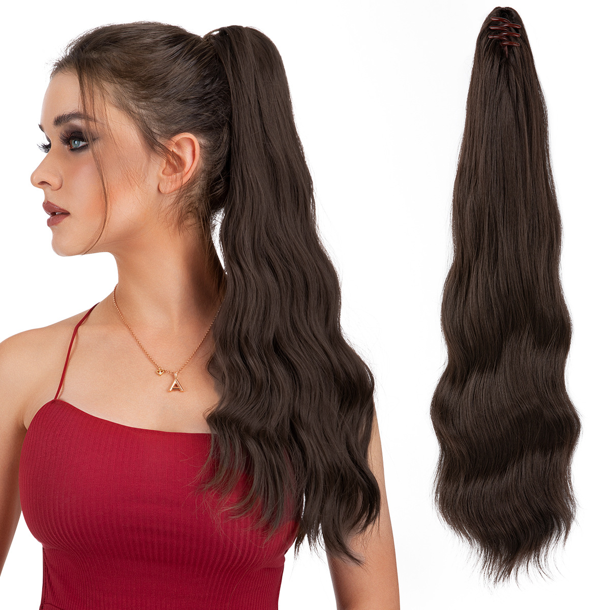 European And American Womens Wigs With Long Ponytails