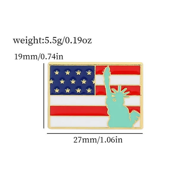American Flag Series Gold M Badge Independence Day Alloy Brooch Xz22144 - Shop at LoveMi