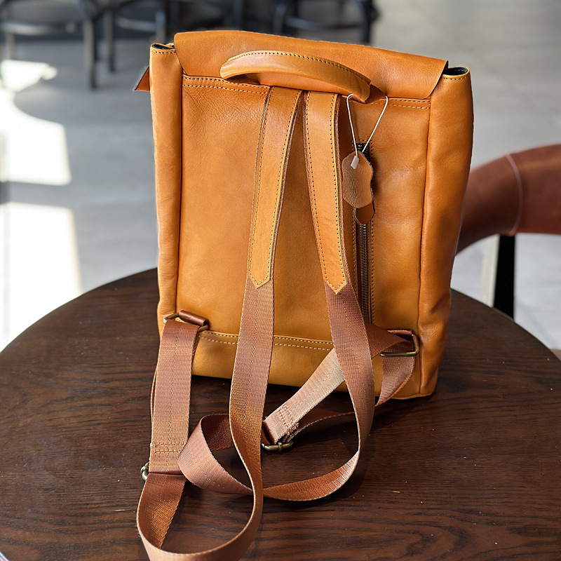 Sac à dos en cuir véritable de grande capacité pour femme – Image 5