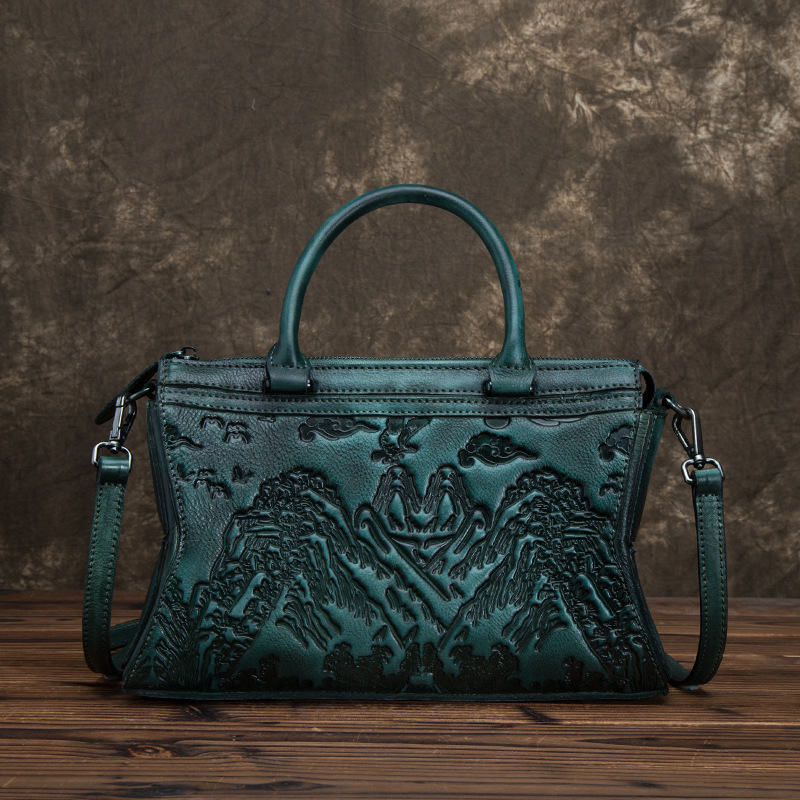 Cowhide Embossed Shoulder Tote, picture 5 of 5