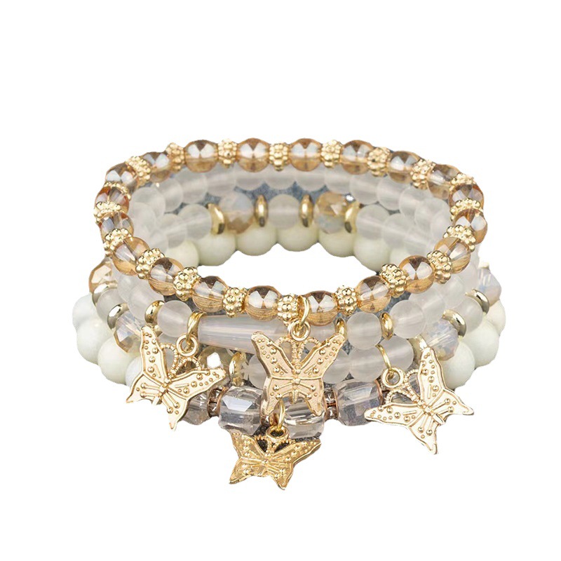 Design Sense Niche Twin Elastic Bohemian Butterfly Bracelet For Women