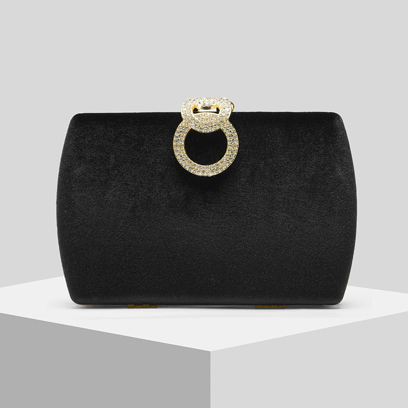 New Black Velvet Evening Clutch For Women