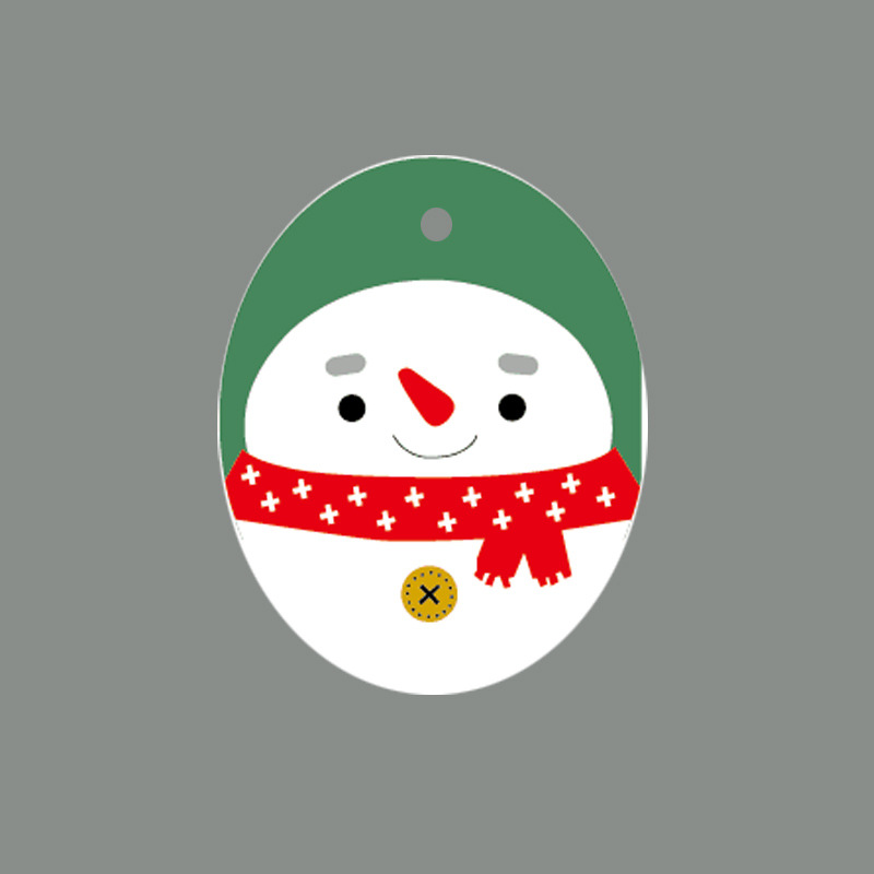 Oval Green Snowman