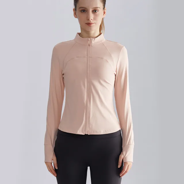 Women's Zipper Jacket Slim Fit Stand up Collar Cinched Wt059 Rouge Pink - Shop at LoveMi
