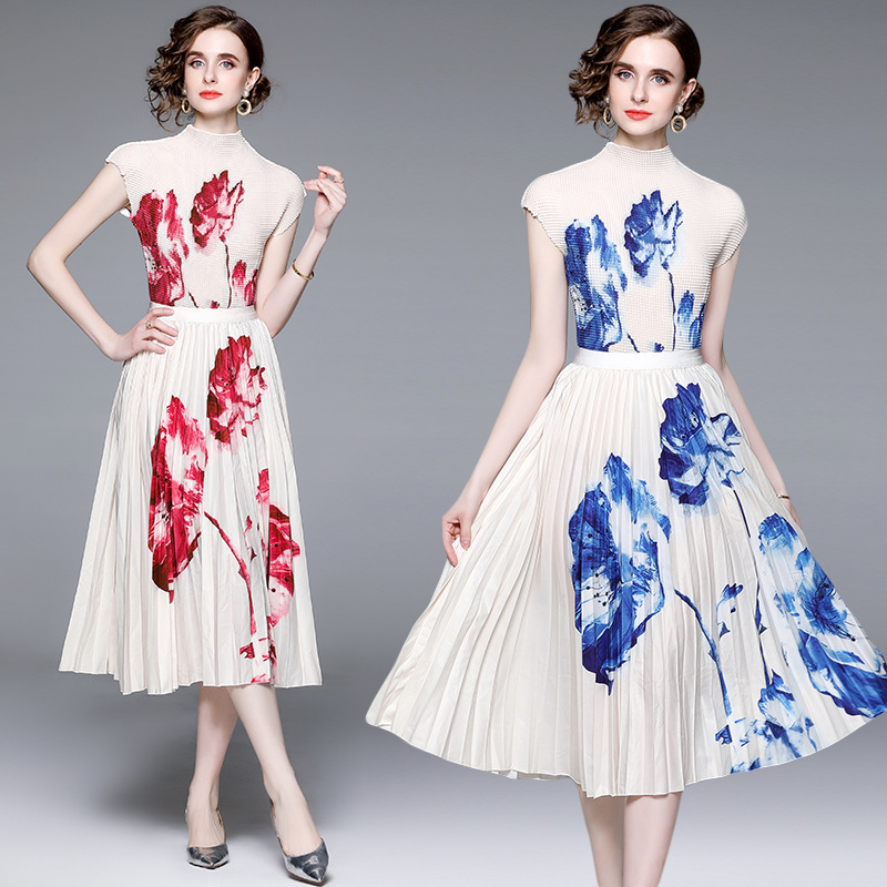 Pleated Two-Piece Top and Skirt Set, picture 6 of 11