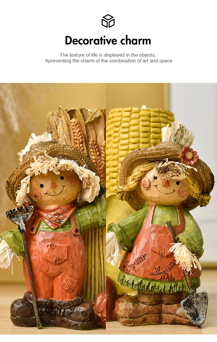 Title 6, Harvest Festival Resin Craft Ornament Scarecrow...