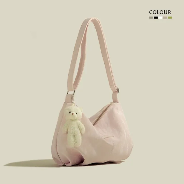 New Mori Style All match Commute High grade Velvet Large Capacity Lightweight Tote Bag Pink - Shop at LoveMi