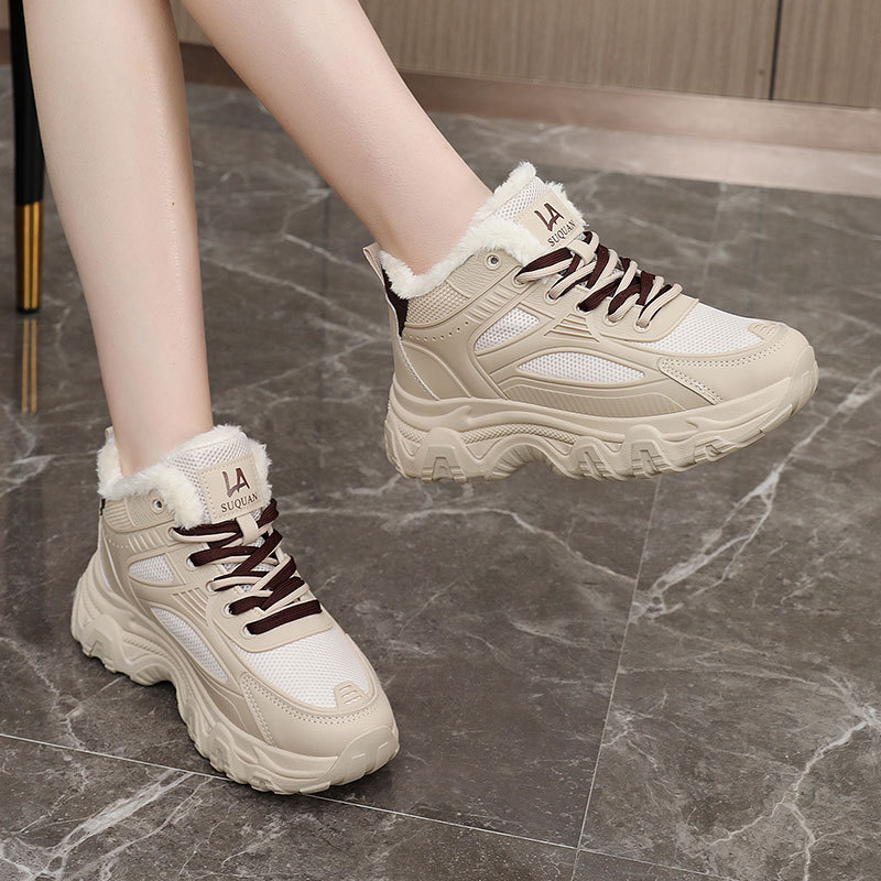 Velvet-lined Solid-color Snow Boots For Fall And Winter Casual thumbnail 4