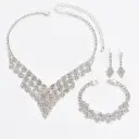 Diamond-shaped Jewelry Necklace Bracelet Earrings For Women view 5