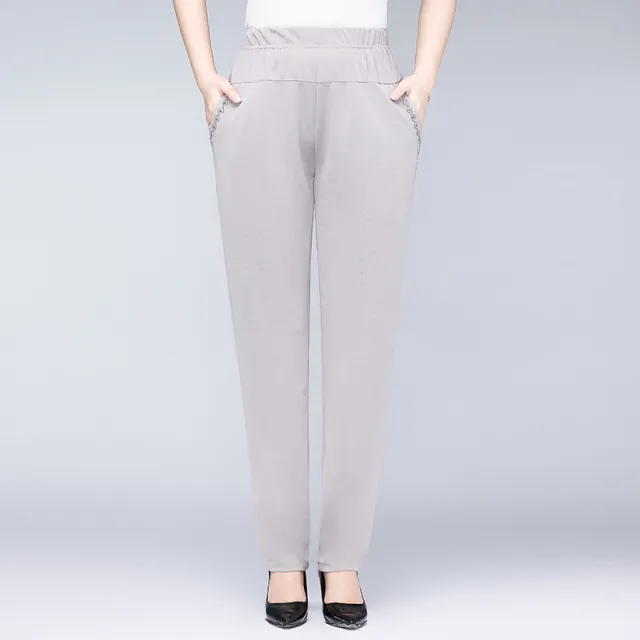 Summer Thin Ice Silk Casual Pants High Waist Elastic Plus Size Khaki - Shop at LoveMi