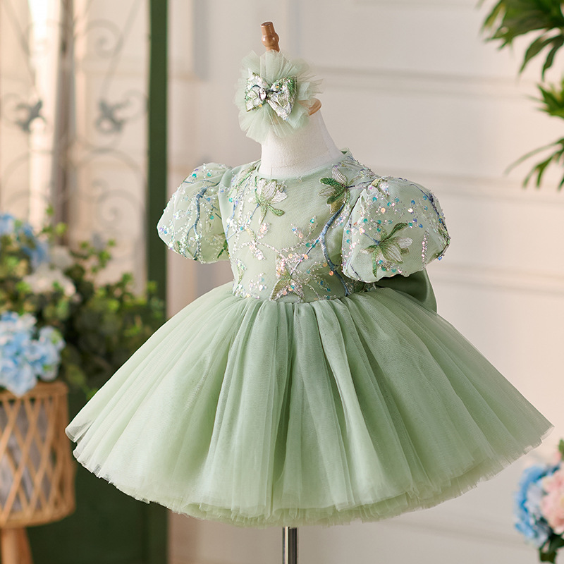 Factory Supply Celebration Dress Green Mori Style - Image 2