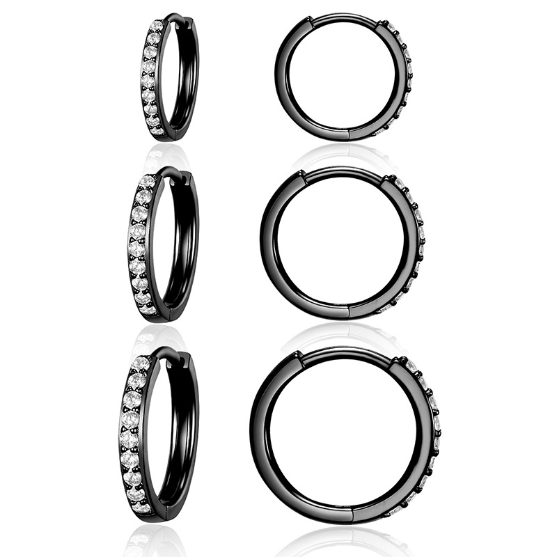 S925 Sterling Silver Needle Three Pairs Trendy Earrings