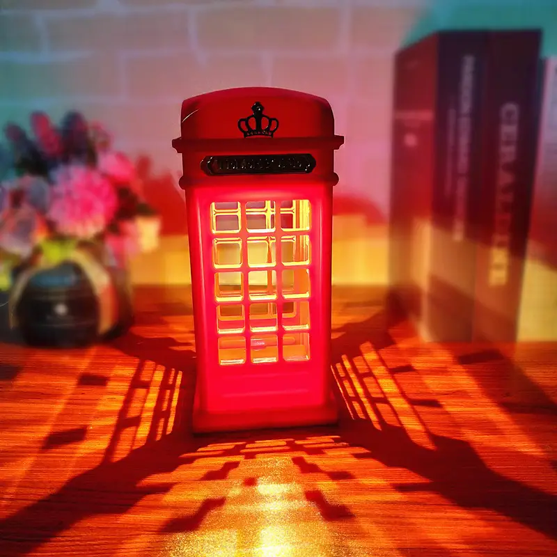 Retro Telephone Booth Bedroom Bedside Lamp